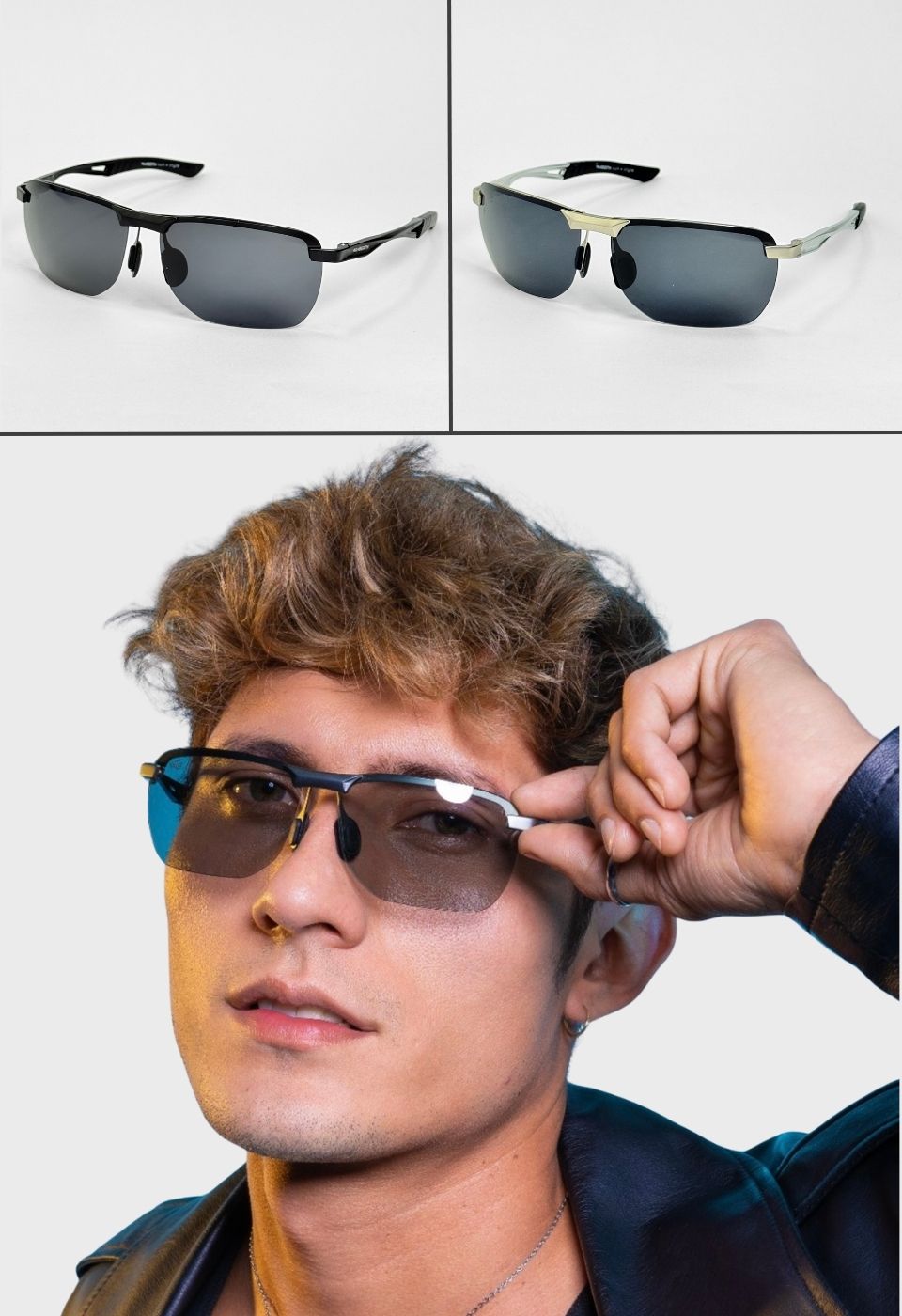 ggafas.com -Gafas Sol Filtro UV400 Lente Polarizado Plateado-Gris ggafas.com -Gafas Sol Filtro UV400 Lente Polarizado Plateado-Gris