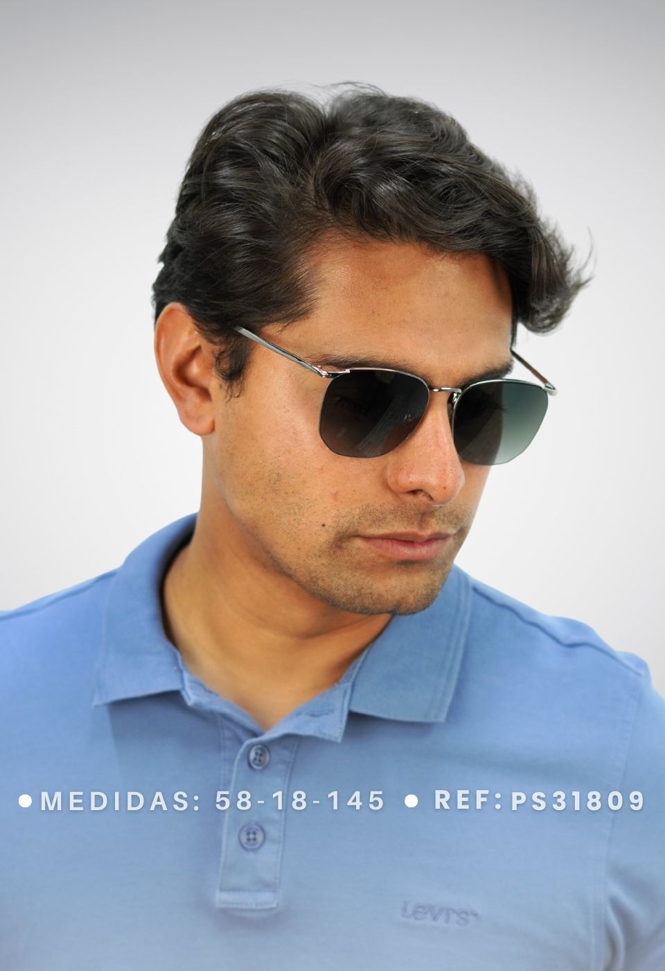 ggafas.com -Gafas Sol Filtro UV400 Lente Polarizado Plateado-Azul