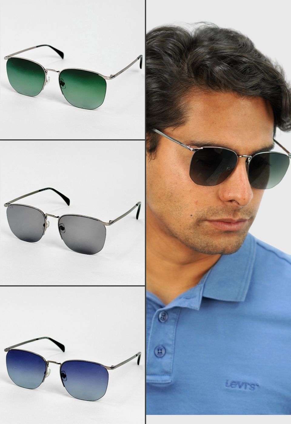 ggafas.com -Gafas Sol Filtro UV400 Lente Polarizado Plateado-Azul ggafas.com -Gafas Sol Filtro UV400 Lente Polarizado Plateado-Azul
