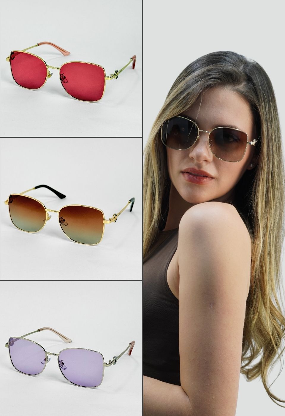 ggafas.com -Gafas Sol Filtro UV400 Lente Polarizado Plateado-Lila ggafas.com -Gafas Sol Filtro UV400 Lente Polarizado Plateado-Lila