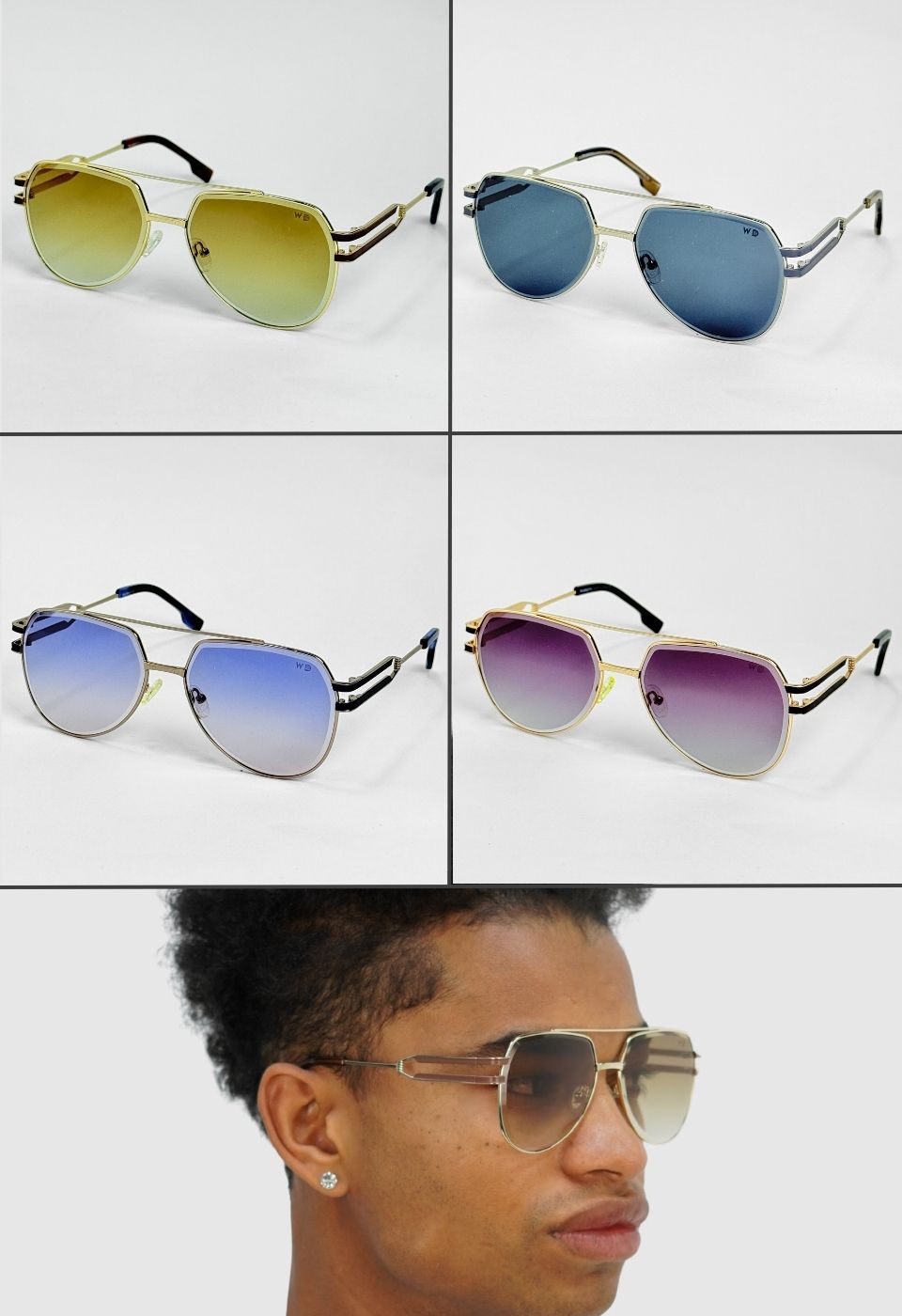 ggafas.com -Gafas Sol Filtro UV400 Lente Polarizado Dorado-Morado ggafas.com -Gafas Sol Filtro UV400 Lente Polarizado Dorado-Morado