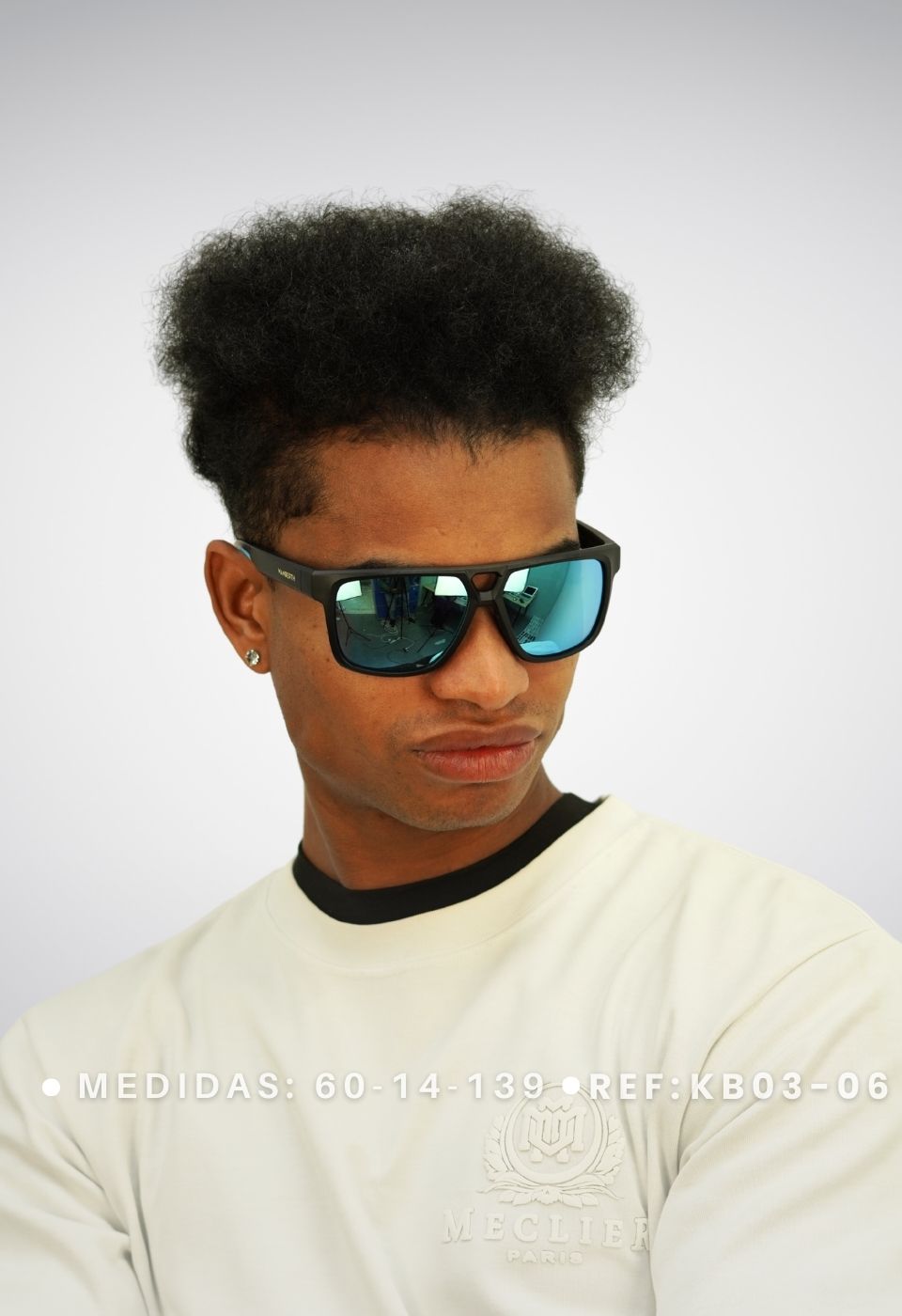 ggafas.com -Gafas Sol Filtro UV400 Lente Polarizado Negro-Celeste